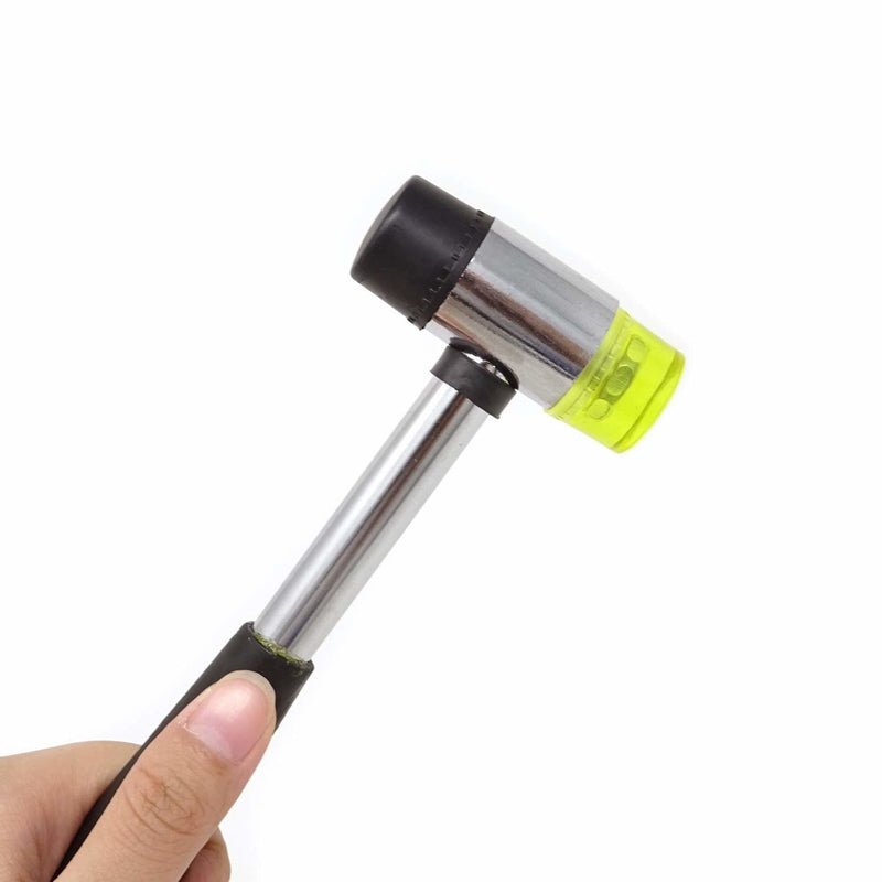 11'' Double Face Soft Rubber Mallet Hammer Tubular Steel Nonslip Handle