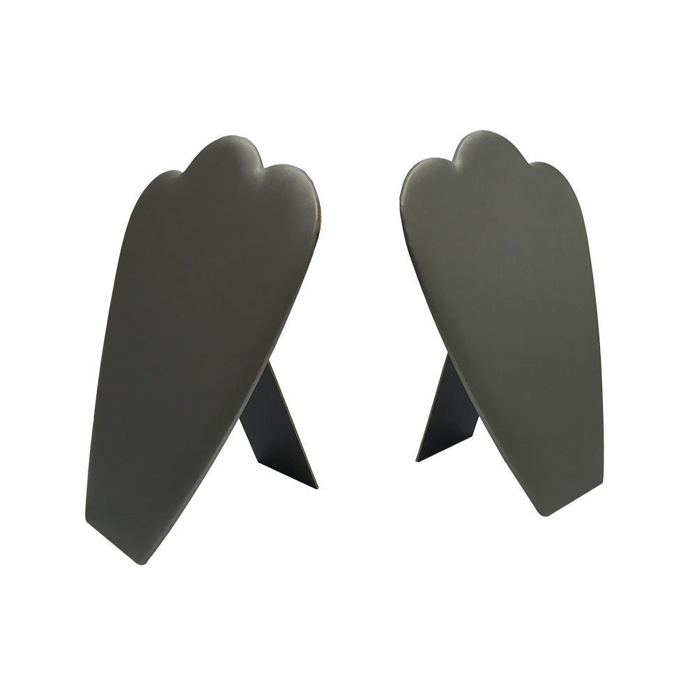 11'' High Slate Gray Leatherette Necklace Pad with Easel Jewelry Display Fixture Retail Showcase