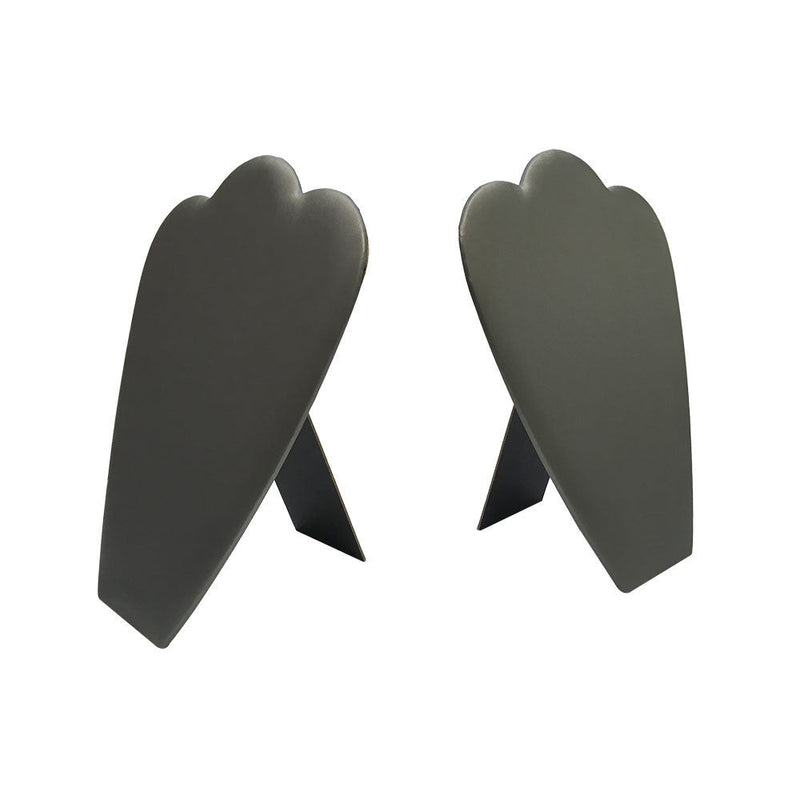 11'' High Slate Gray Leatherette Necklace Pad with Easel Jewelry Display Fixture Retail Showcase