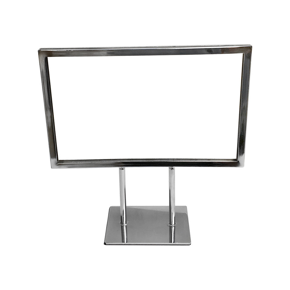 11-1/4'' x 7-1/4'' Counter Cardframe Display Clothes Rack Fixture Sign Holder Chrome Plated Steel