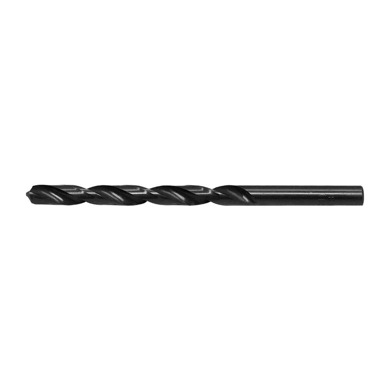 12 Pc 6.4mm HSS Black Oxide Jobber Length Twist Drill Set Straight Shank Drilling High Speed Steel