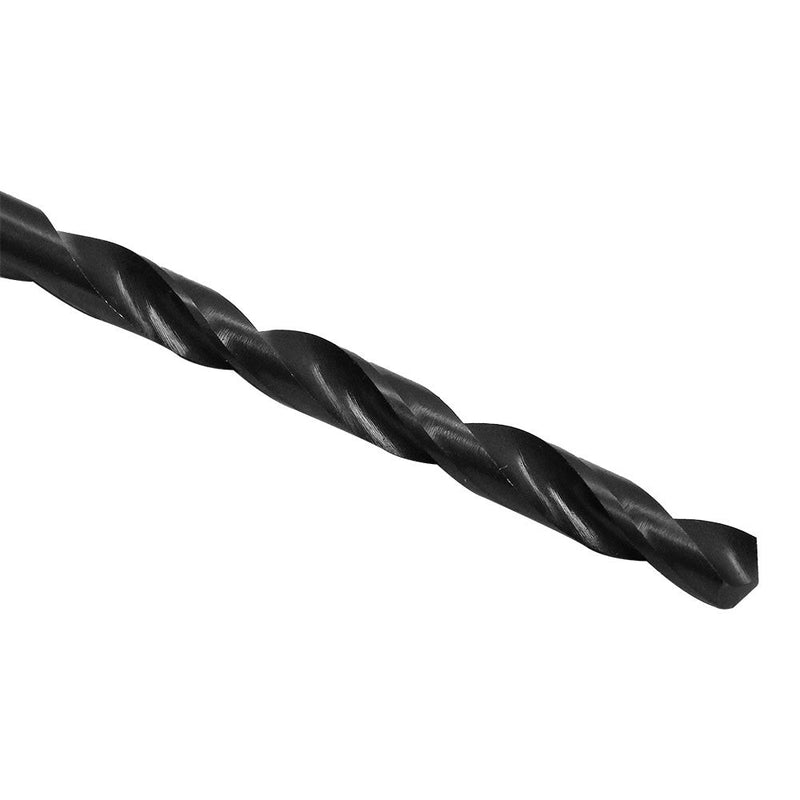 12 Pc 6.4mm HSS Black Oxide Jobber Length Twist Drill Set Straight Shank Drilling High Speed Steel
