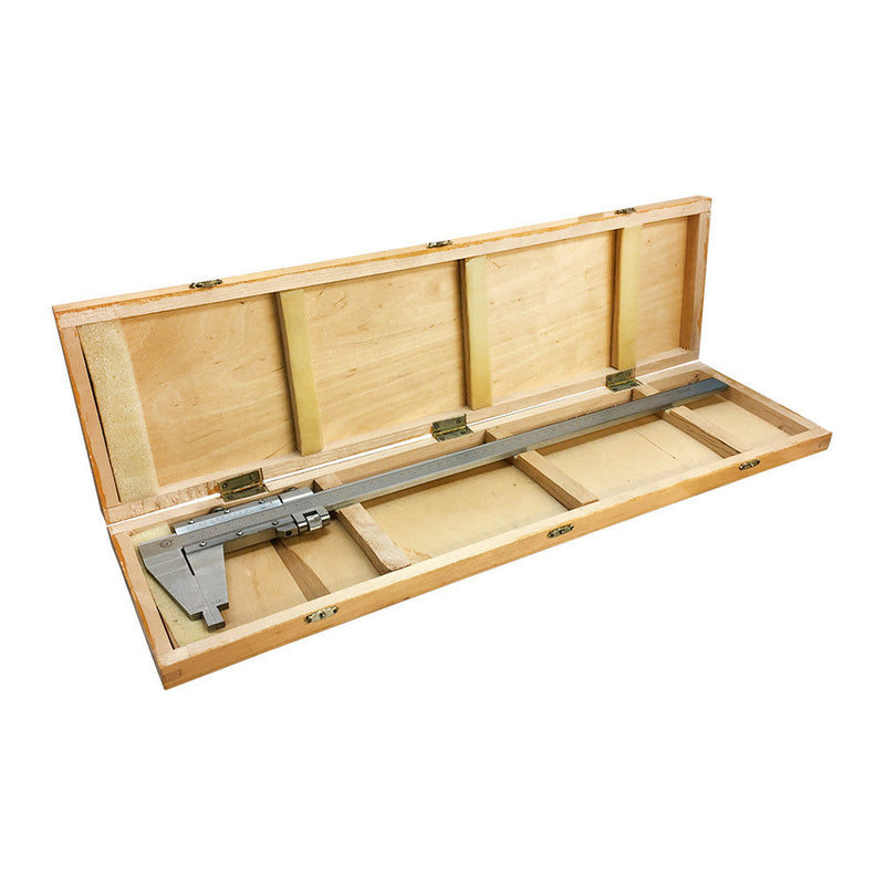 12" / 300mm Inch Metric Heavy Duty Vernier Caliper Ruler Wooden Case
