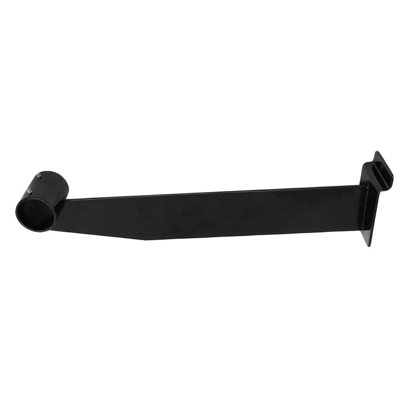 12" Black Slatwall Hangrail Bracket Hold 1-1-4" Round Tube Retail Display