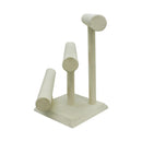 12" x 10" Beige Linen Wrapped Oval Triple Round T-Bar Jewelry Display Watches Necklaces Bracelets Holder