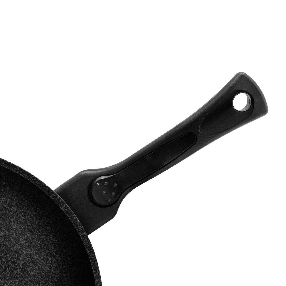 12'' Non-Stick Marble Wok Cooking Frying Pan Gas Stove Burner Cookware