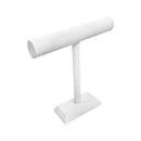 12'' x 12'' White Faux Leather High Necklace T-Bar Stand Jewelry Display Holder Fixture Leatherette