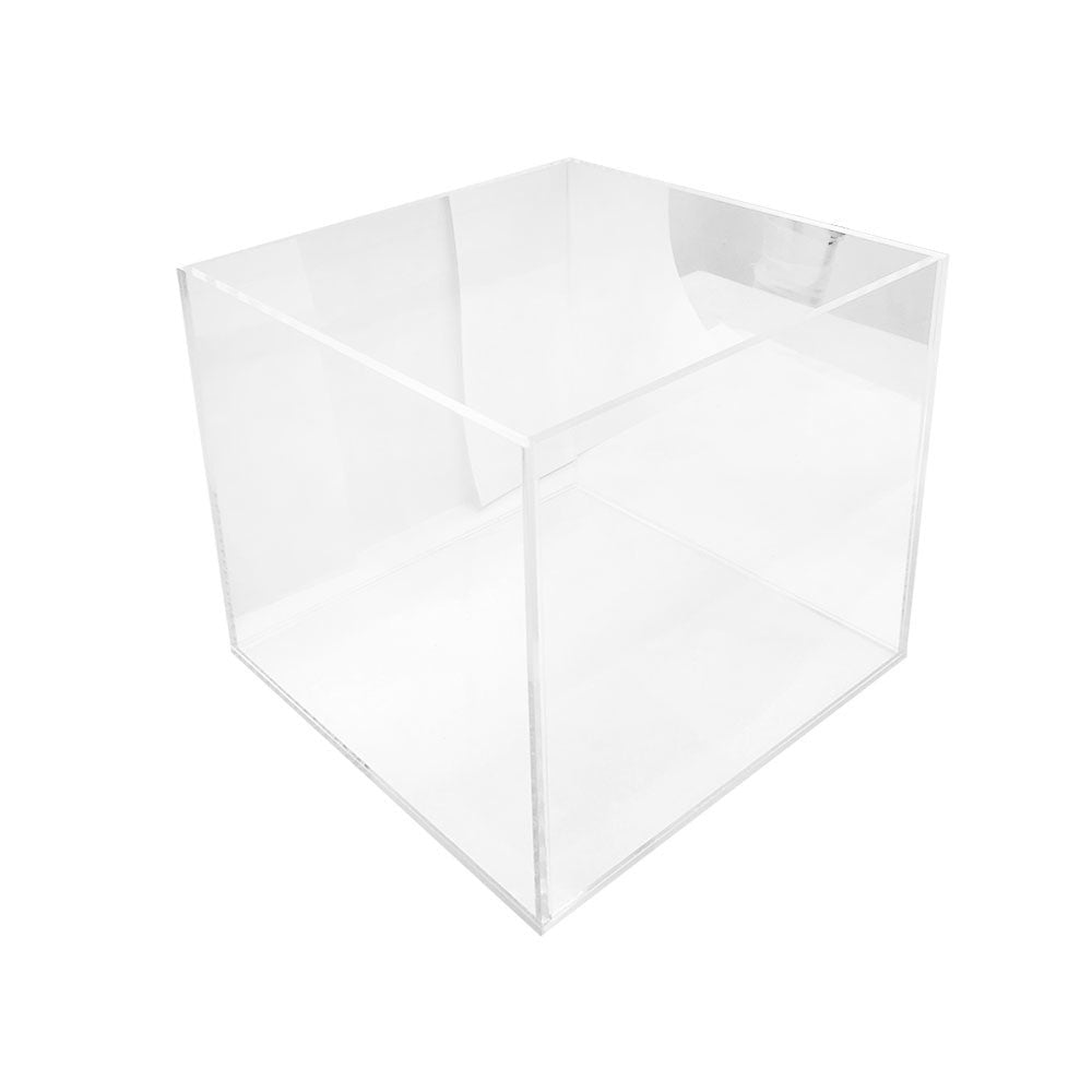 12'' x 12'' x 12'' 5 Sided Lucite Clear Acrylic Cube Bin Retail Display