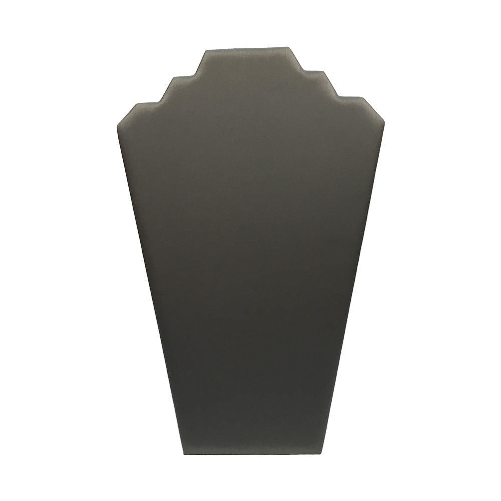 12-1/2'' High Slate Gray Leatherette Necklace Pad with Easel Jewelry Display Fixture Retail Showcase