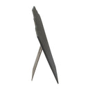 12-1/2'' High Slate Gray Leatherette Necklace Pad with Easel Jewelry Display Fixture Retail Showcase