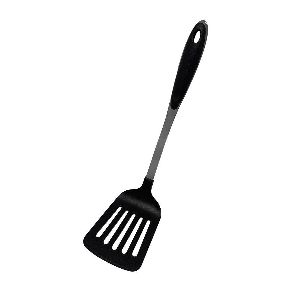 12’’ Black Nylon Slotted Spatula Stainless Steel Handle Kitchen Tools Utensil Spatula Flipper