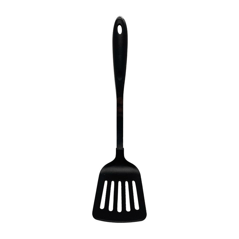 12’’ Black Nylon Slotted Spatula Stainless Steel Handle Kitchen Tools Utensil Spatula Flipper