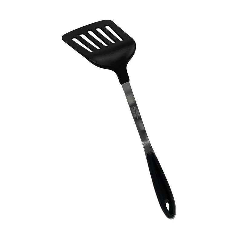 12'' Black Nylon Slotted Spatula Stainless Steel Handle Kitchen Tools