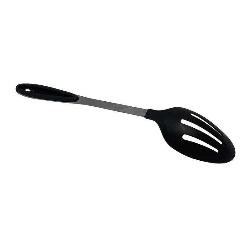 13'' Black Nylon Slotted Spoon Stainless Steel Handle Kitchen Tools Utensil