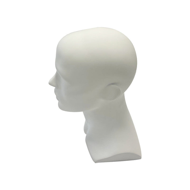 13''H Matte White Fiberglass Male Head Mannequin Retail Display Fixture