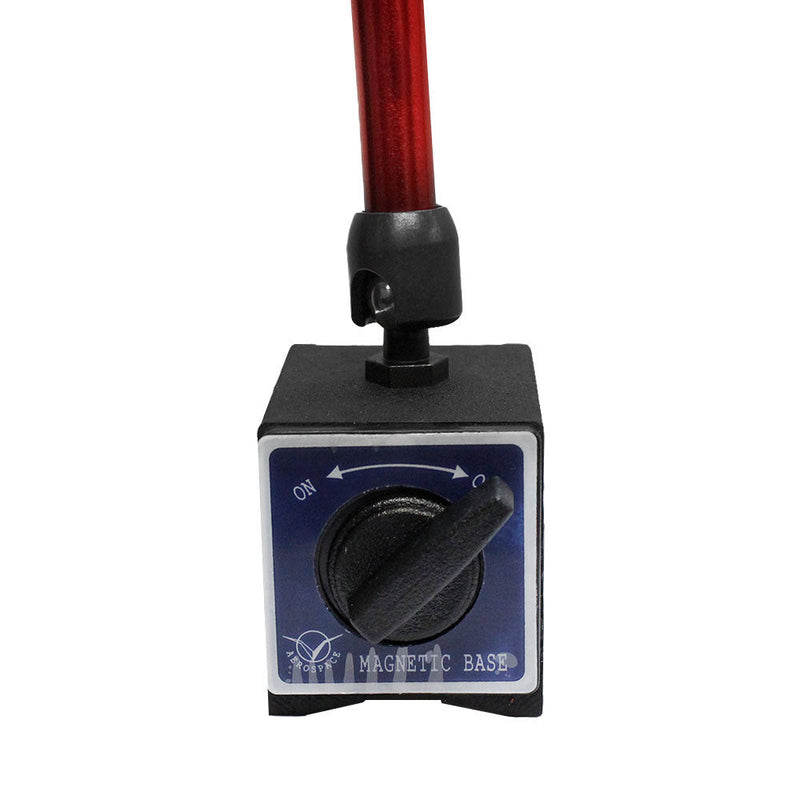 135 LBS Magnetic Base Dial indicator Holder w- Fine Adjustment Mech Arm Red Aluminum Alloy