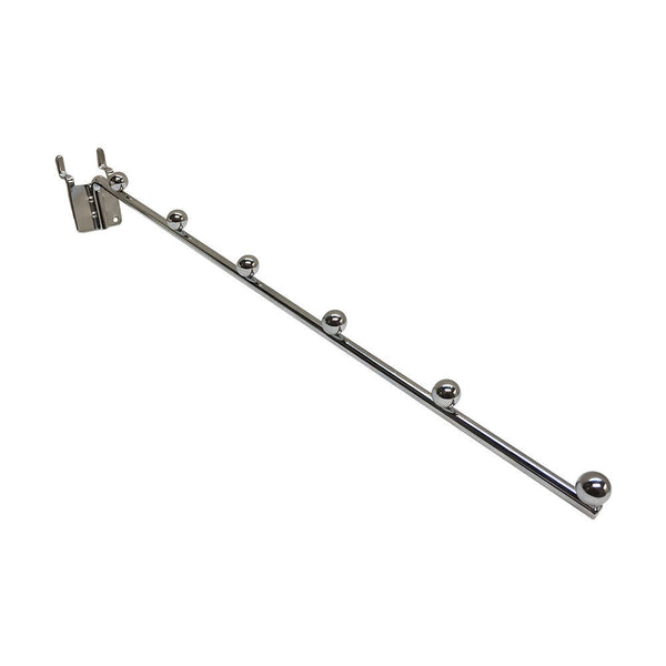 14" Long Chrome Pegboard 6 ball Waterfall Hanging Fixture Display