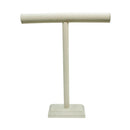 14" x 18" Beige Linen Wrapped Oval Single Round T-Bar Jewelry Display Watches Necklaces Bracelets Holder