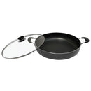 14'' Aluminum Low Pot Cookware Deep Cooking Non Stick Coating Wide Wok Style