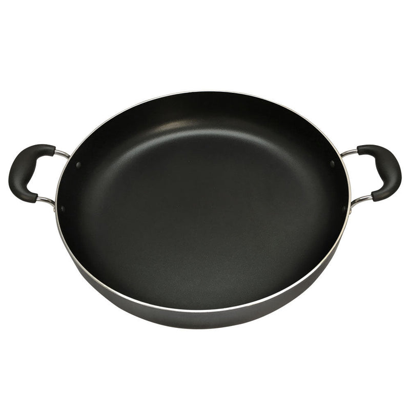14'' Aluminum Low Pot Cookware Deep Cooking Non Stick Coating Wide Wok Style