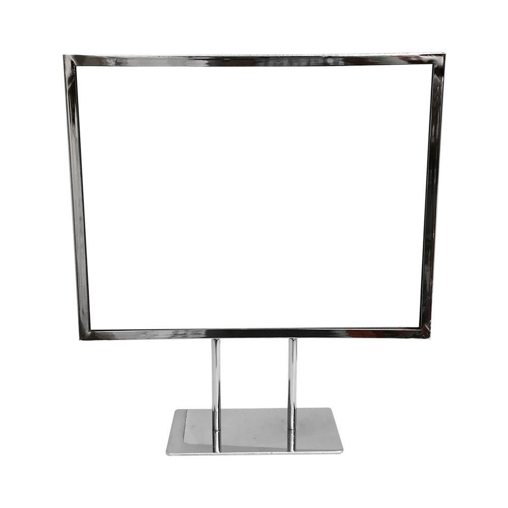 14-1/4'' x 11-1/4'' Counter Cardframe Display Clothes Rack Fixture Sign Holder Chrome Plated Steel