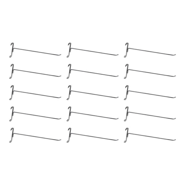 15 Pc CHROME 12" Long Gridwall Hooks Grid Panel Display Wire Metal Hanger Retail Store