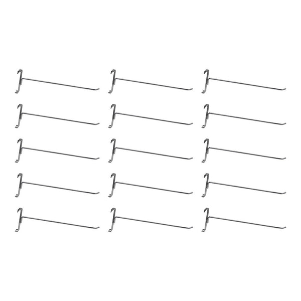15 Pc CHROME 12" Long Gridwall Hooks Grid Panel Display Wire Metal Hanger Retail Store