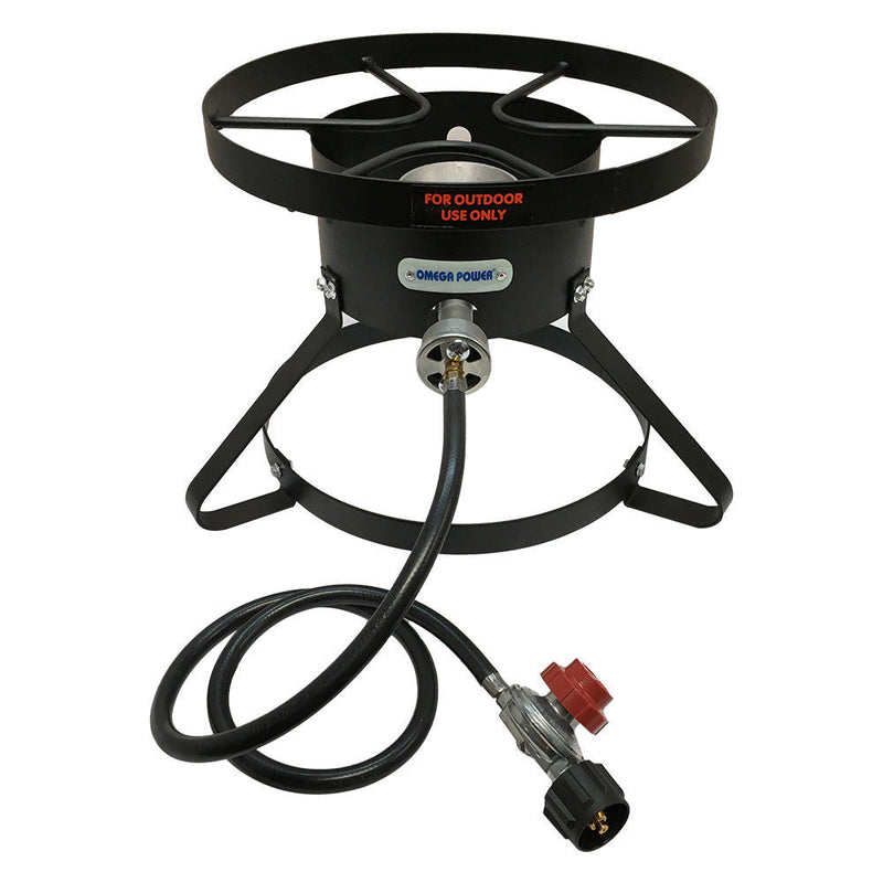 15'' High Pressure Round Propane Stove Burner CSA Regulator 50,000 BTU