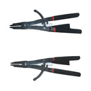 open snap ring pliers showing ratcheting jaws for easy circlip installation and removal
