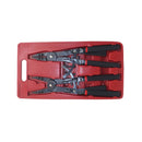 close up of precision tips on circlip pliers for handling internal and external retaining rings