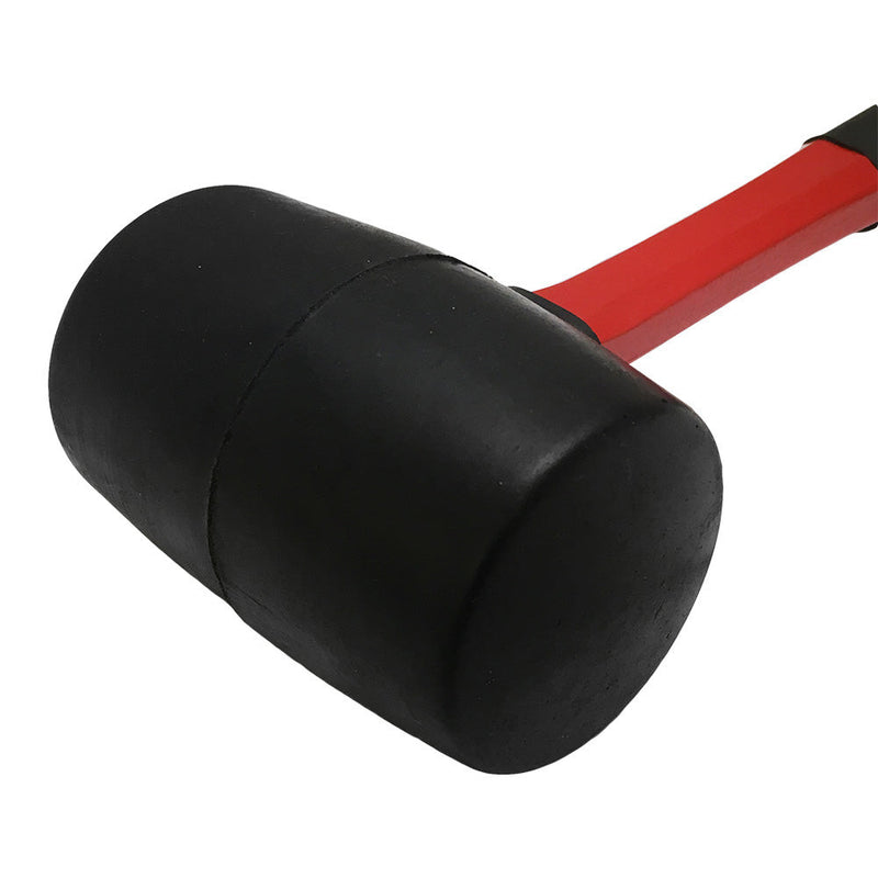 16 Oz Rubber Mallet Hammer Fiberglass Grip Handle 11-1/2'' Long