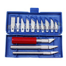 16 PC Hobby Knife Set Arts & Craft Kit Cut & Trim 3 Handles & 13 Blades