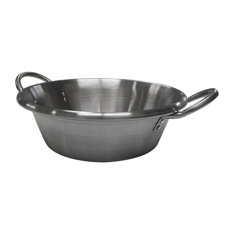 16"W x 5"H Stainless Steel Cazo Carnitas Caso Pot W- Lid Outdoor Cook Stove Wok