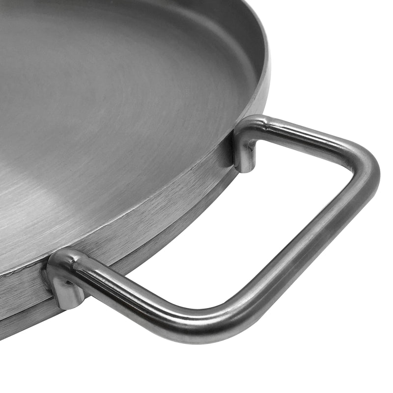 22'' Wide Stainless Steel Concave UP Comal Griddle Pan Cook Grill Fry Pan  Large