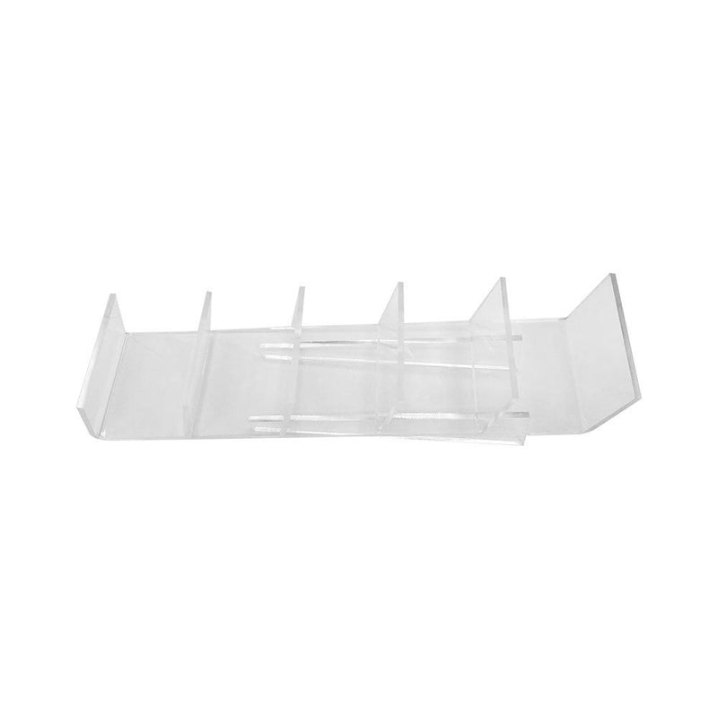 16-1/2'' x 4'' x 5-1/4'' Lucite Clear Acrylic 5 Way Clutch Bag Display Fixture