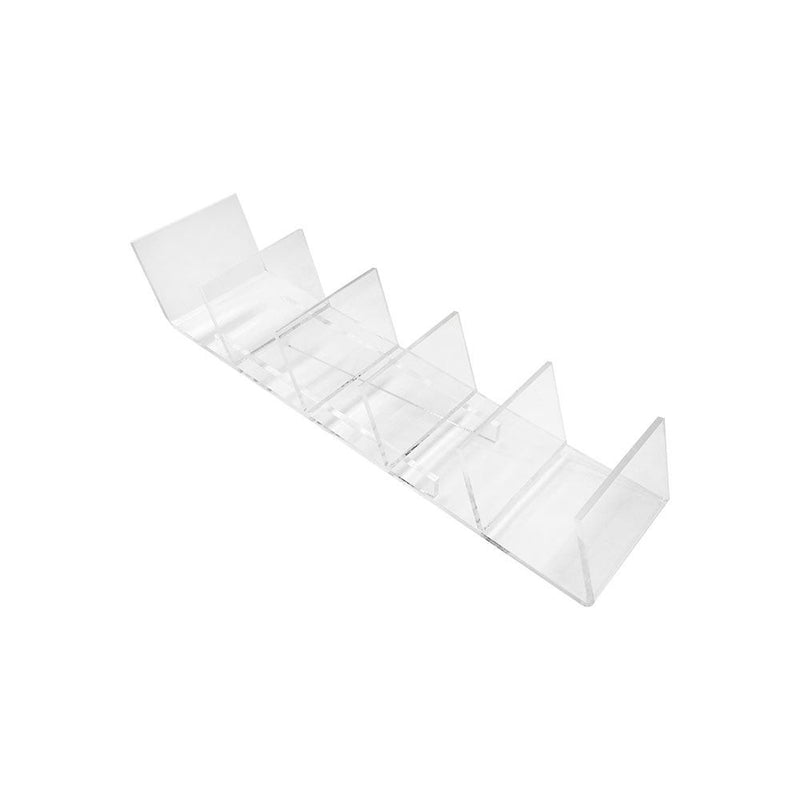16-1/2'' x 4'' x 5-1/4'' Lucite Clear Acrylic 5 Way Clutch Bag Display Fixture