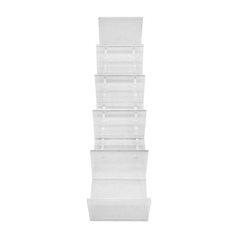16-1/2'' x 4'' x 5-1/4'' Lucite Clear Acrylic 5 Way Clutch Bag Display Fixture