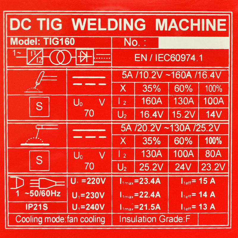 160 Amp Inverter DC Stick Tig Arc MMA Welder Welding High Frequency 240V