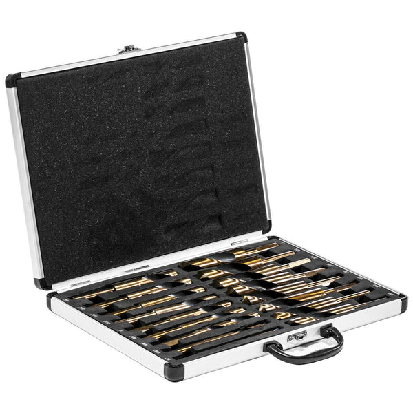 17 Pc HSS Cobalt Silver & Deming Drill Bit Set 1-2'' Reduced Shank