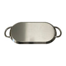 17'' x 8-1/2'' Stainless Steel Oval Serving Platter Ottoman Tray with Handles