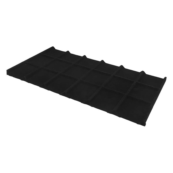 18 Divided Black Velvet Insert Tray Jewelry Display Compartment Organizer 14'' x 7-1/2''