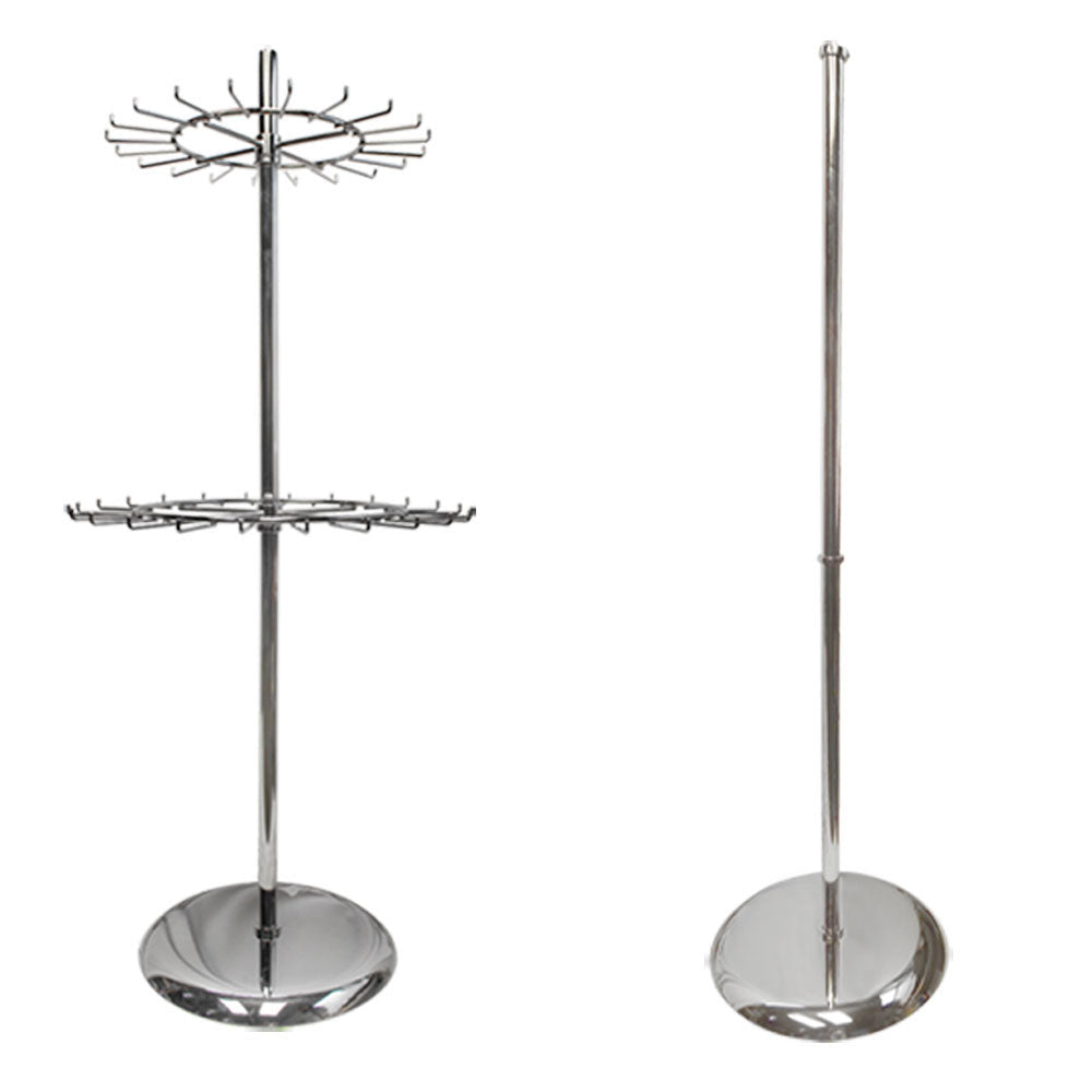 2 ChromeTier Revolving Belt Tie Clothes Rack Rotating Garment Retail Hanger