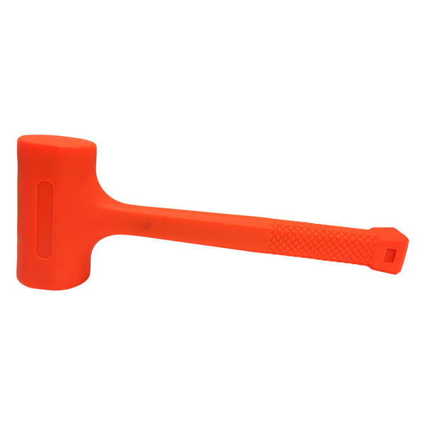 2 Lbs Dead Blow Rubber Mallet 13-1/2'' Length Hammer Non-Marring Rubber Coating Neon Orange