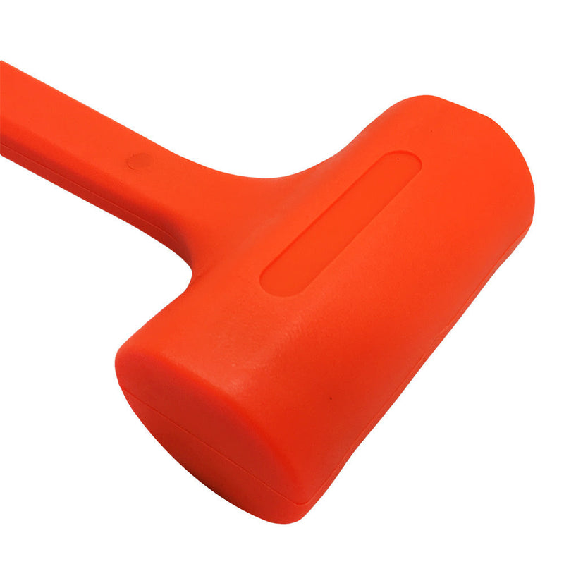 2 Lbs Dead Blow Rubber Mallet 13-1/2'' Length Hammer Non-Marring Rubber Coating Neon Orange