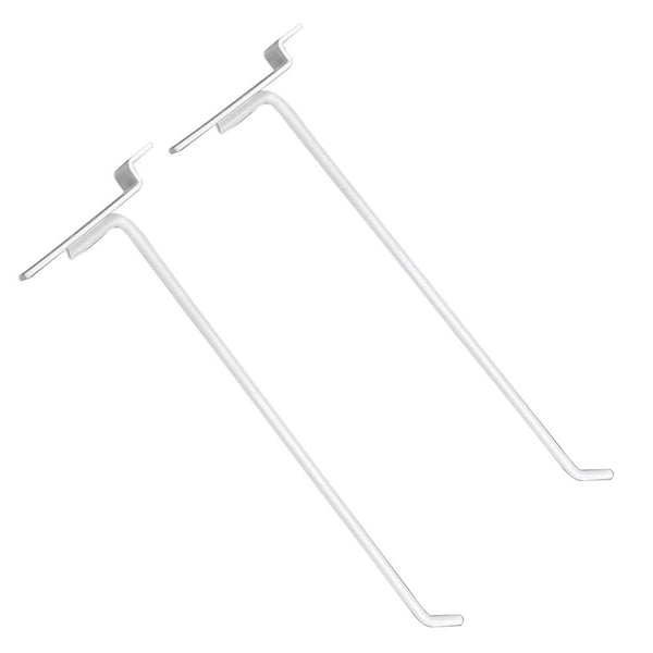 2 Pc 12'' Gloss White Slatwall Hook Hooks Retail Display Wire Metal Hanger