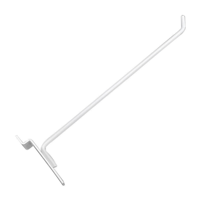 2 Pc 12'' Gloss White Slatwall Hook Hooks Retail Display Wire Metal Hanger