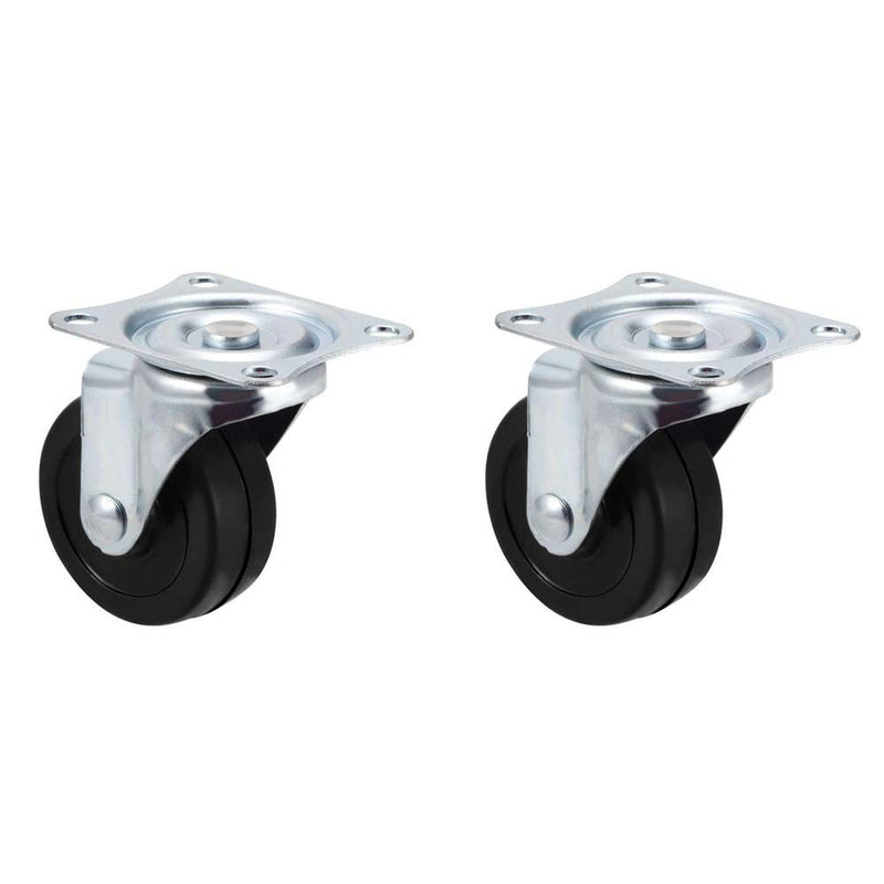 2 Pc 2'' Swivel Caster wheels Rubber Base With Top Plate And Bearing