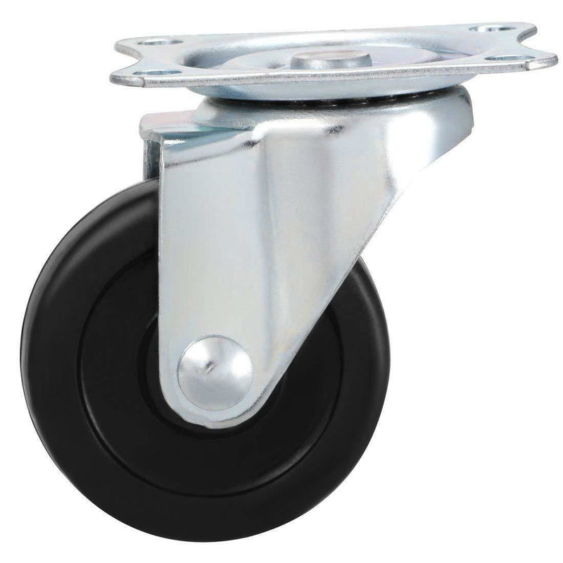 2 Pc 2'' Swivel Caster wheels Rubber Base With Top Plate And Bearing