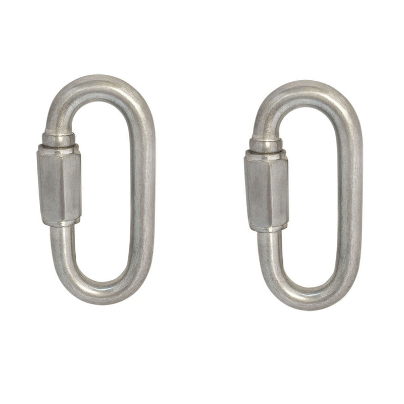 2 Pc 3/8" Stainless Steel Quick Link 1,600 Lbs Cap WLL Boat Marine SS316 Locking Carabiners Quickdraws