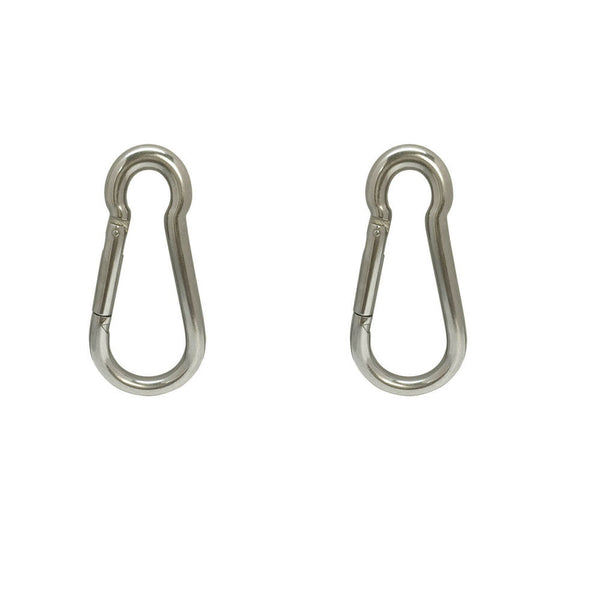 2 Pc 3/8" Stainless Steel SS316 Spring Snap Hook  Boat Marine Carabiner 400 Lbs Cap. WLL